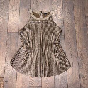 Torrid Gold Metallic Pleated Blouse